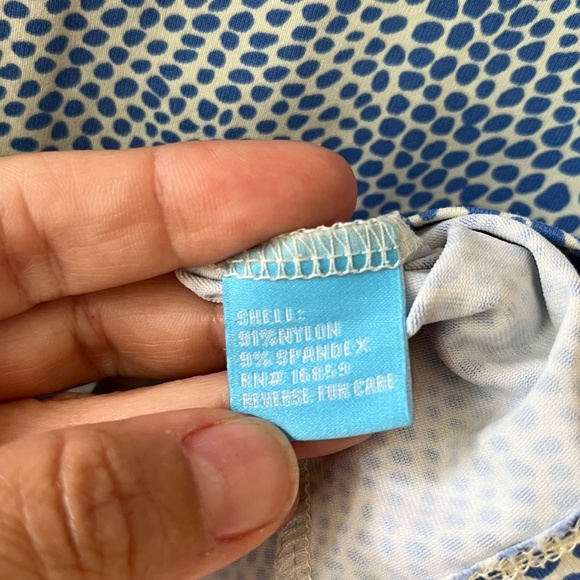 J.McLaughlin Catalina Blouse Blue Stretch Elbow Sleeves Top Shirt Sz M - Picture 3 of 4